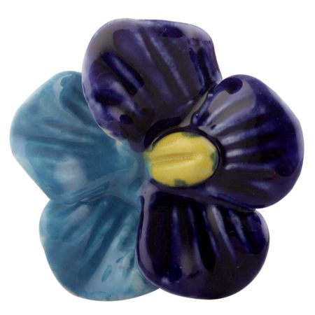 Navy Blue And Turquoise Ceramic Flower Knob Online